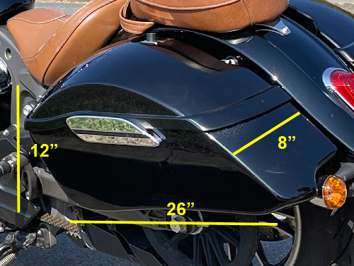 Hardbags for Indian Scout Dimensions Diagram