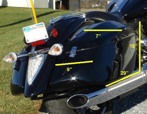 Hard Saddlebags for Roadliner dimensions